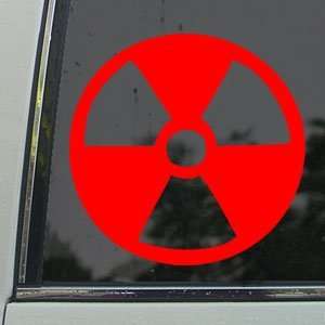  Radiation Toxic Nuclear Red Decal Truck Window Red Sticker 