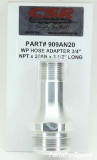 CSR 909AN20 Water Pump Adapter Fitting 3/4 NPT to 20AN  