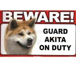  Sign Guard Akita On Duty 8 x 4.75 inch Laminated Cardstock 