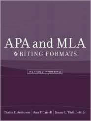APA and MLA Writing Formats, (0205424376), Chalon E. Anderson 