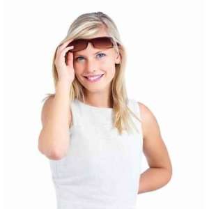  Cut out of Modern Young Woman Raising Sunglasses   Peel 