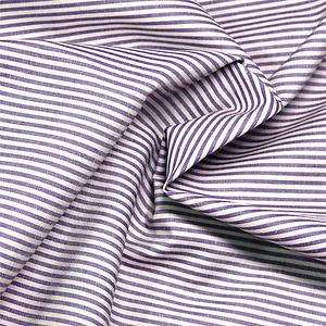 Pima Cotton Fabric, Thin Stripe Shirting in Purple and Cream Ecru By 