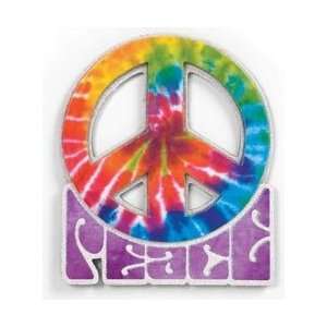  Paper House 3D Magnets 1/Pkg   Peace Sign Tie Dye Arts 