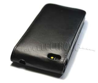 New Black Flip Leather Hard Case Cover for iPhone 4 4G  