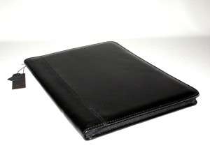 A4 BLACK (BROWN) LEATHER ZIPPED FOLDER 26 NEW  