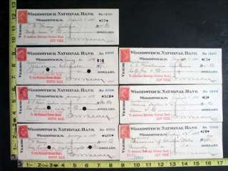 1898 Woodstock Vt. Natl Bank Checks Revenue Stamps  