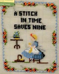   PRE WORKED CANVAS TAPESTRY (A STITCH IN TIME ) (#0605)  