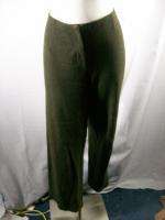 EILEEN FISHER Dark Green Jacket Pants Suit Set Wool sz L Large  