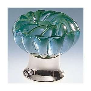 Omnia 4341/30CJA26 Rose Glass Knob Knob   Clear Jade/Polished Chrome