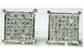   14KT WHITE OR YELLOW GOLD SQUARE EARRINGS IN 0.20 CTS, 8.00MM WIDE