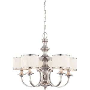  Nuvo 60/4735 Candice Brushed Nickel Five Light Chandelier 