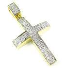 MENS LADIES 14K WHITE GOLD DIAMOND PAVE CROSS PENDANT items in So Icy 