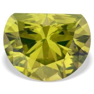    0.39 Ctw Canary Yellow Half Moon Loose Real Diamond Jewelry
