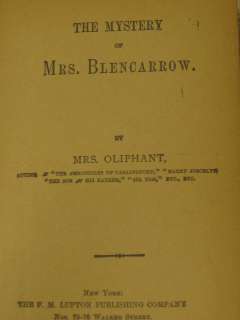 SCARCE * The Mystery of Mrs.Blencarrow by Mrs.Oliphant HB 1st ed 