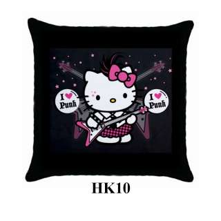 Cute Hello Kitty 18 X 18 Black Pillow Sham Case New  