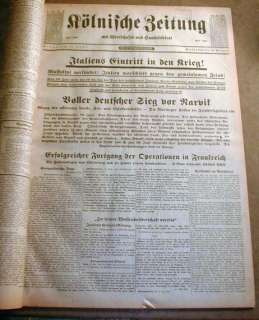 1940 WW II German newspapers SURRENDER of FRANCE to GERMANY   Battle 