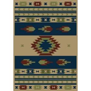   Life Aztec Transitional Area Rugs Beige Blue 4x5 ft 3