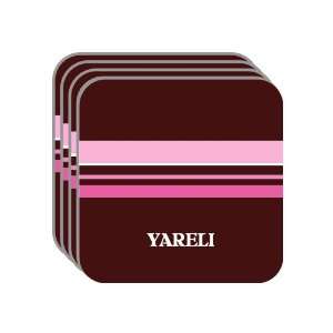 Personal Name Gift   YARELI Set of 4 Mini Mousepad Coasters (pink 