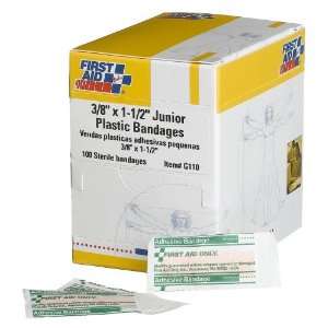 First Aid Only 3/8 X 1 1/2 Junior Plastic Bandage, 100 Count Boxes