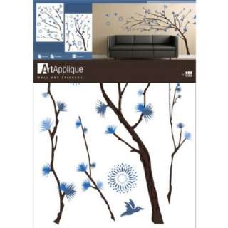  Tree Branches Blue Flowers Wall Mural Decal Sticker