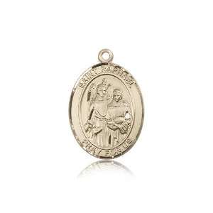 14kt Gold St. Saint Raphael the Archangel Medal 1 x 3/4 Inches 7092KT 