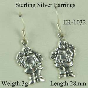 STERLING SILVER CHRISTMAS/SANTA CLAUS EARRINGS ER 1032  