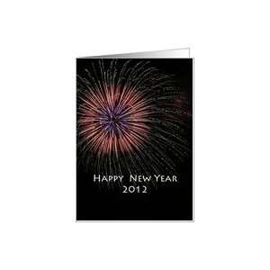  Business Holiday Happy New Year 2012 Red Fireworks Card 