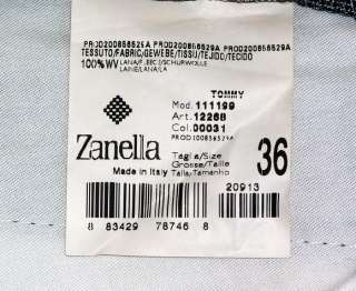 Zanella Italy Mens Gray Wool Dress Pants Slacks 36x31 Pleated Front 