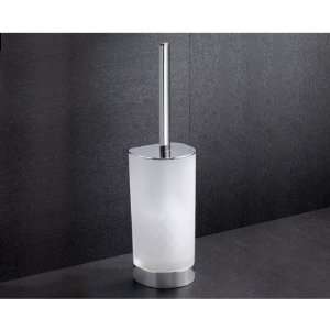 Gedy 5533 13 Frosted Glass Toilet Brush Holder With Chrome Base 5533 