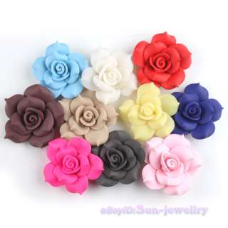 60x Colorful Flower Clay Bead FIMO Polymer 40mm 111028  