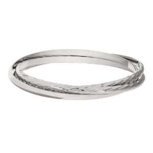 Sterling Silver 4mm Triple Double Twisted and Classic Bangle Bracelet