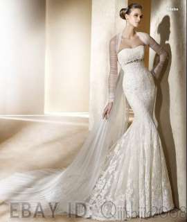 New white/ivory lace wedding dress custom size  