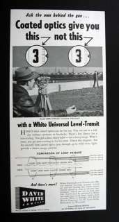 David White Universal Level Transit surveying 1953 Ad  