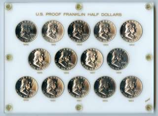 Set of Proof Franklin Half Dollars 1950 1963 Lot #1175  