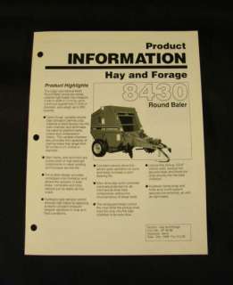 Case IH Product Info Brochure 8430 Round Baler 1989  