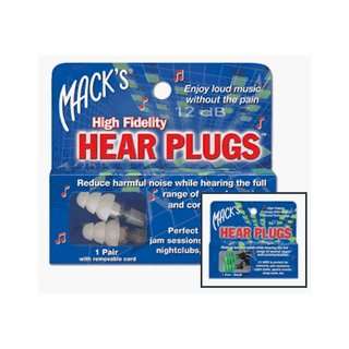  Macks Hi Fi Hear Plugs Natural Sound Musicians Earplugs 