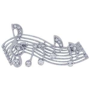  Silver Music Note Austrian Crystal Brooches Pins Jewelry