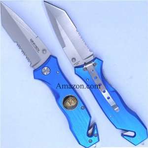  Police Law Enforcement Rescue Tool Blue Pocket Knife 
