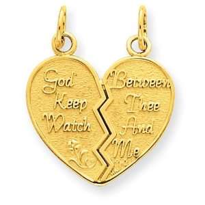  Break Apart Keep Watch Over Me Charm in 14k Yellow Gold Jewelry