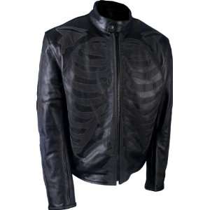  Hot Leathers Black Medium Leather Jacket with Reflective 