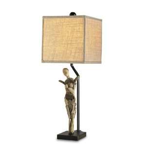 Currey and Company 6465 Eve   One Light Table Lamp, Natural/Old Iron 
