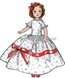 Vintage Doll Clothes Pattern 8799 19 ~ Vinyl Shirley Temple  
