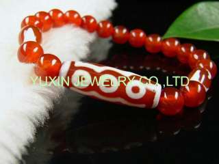 YSB112 Tibet Heaven eye DZI & red agate beads bracelet  