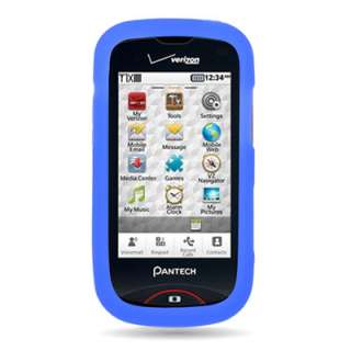 Blue Soft Rubber Silicone Skin Cover Phone Case For Verizon Pantech 