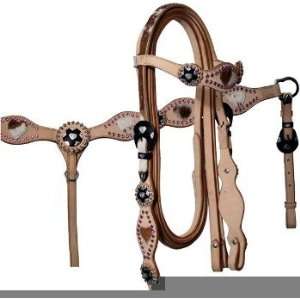  Showman Headstall and Breast Collar with Pink Gems Sports 