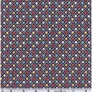  45 Wide Little Darlings Stars Blue Fabric By The Yard 