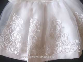 NEW Flowers Girls/Christening Chiffon Dress Size 000 2 White Ivory 