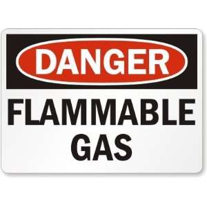  Danger Flammable Gas Engineer Grade Sign, 14 x 10 
