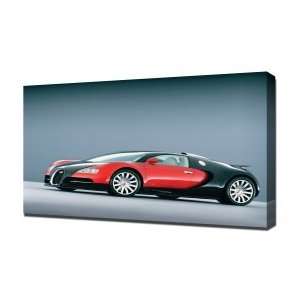 Bugatti Veyron Red   Canvas Art   Framed Size 24x36   Ready To Hang
