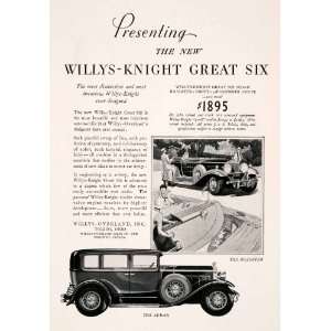  1929 Ad Antique Willys Overland Knight Great Six Enclosed 